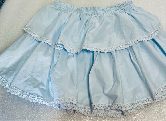 Francesca's Dresses & Skirts - Women’s Francesca’s Size Small Blue tiered skirt with eyelet trim.